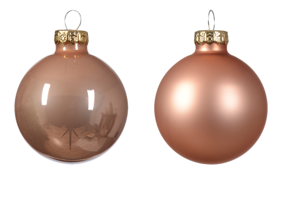 Decoris Kerstbal glas d5 cm rose ass 12st kerst - 