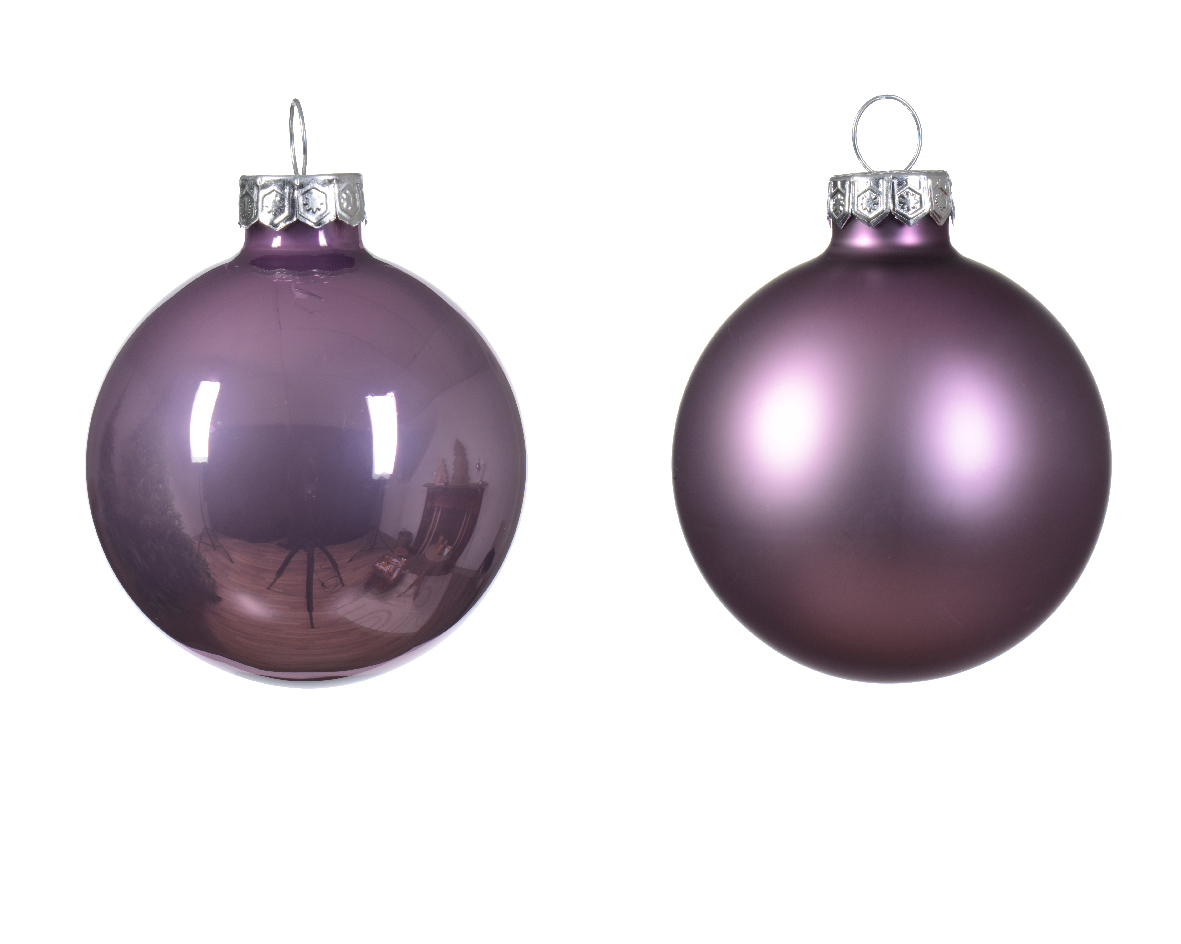 Decoris Kerstbal glas d6 cm klila ass 10st kerst - 