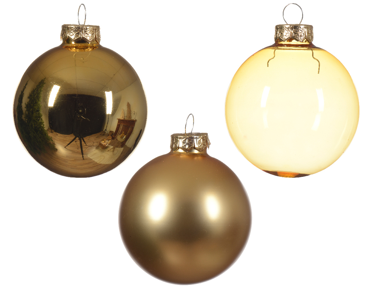 Decoris Kerstbal glas d7 cm lgd ass 21st kerst - 