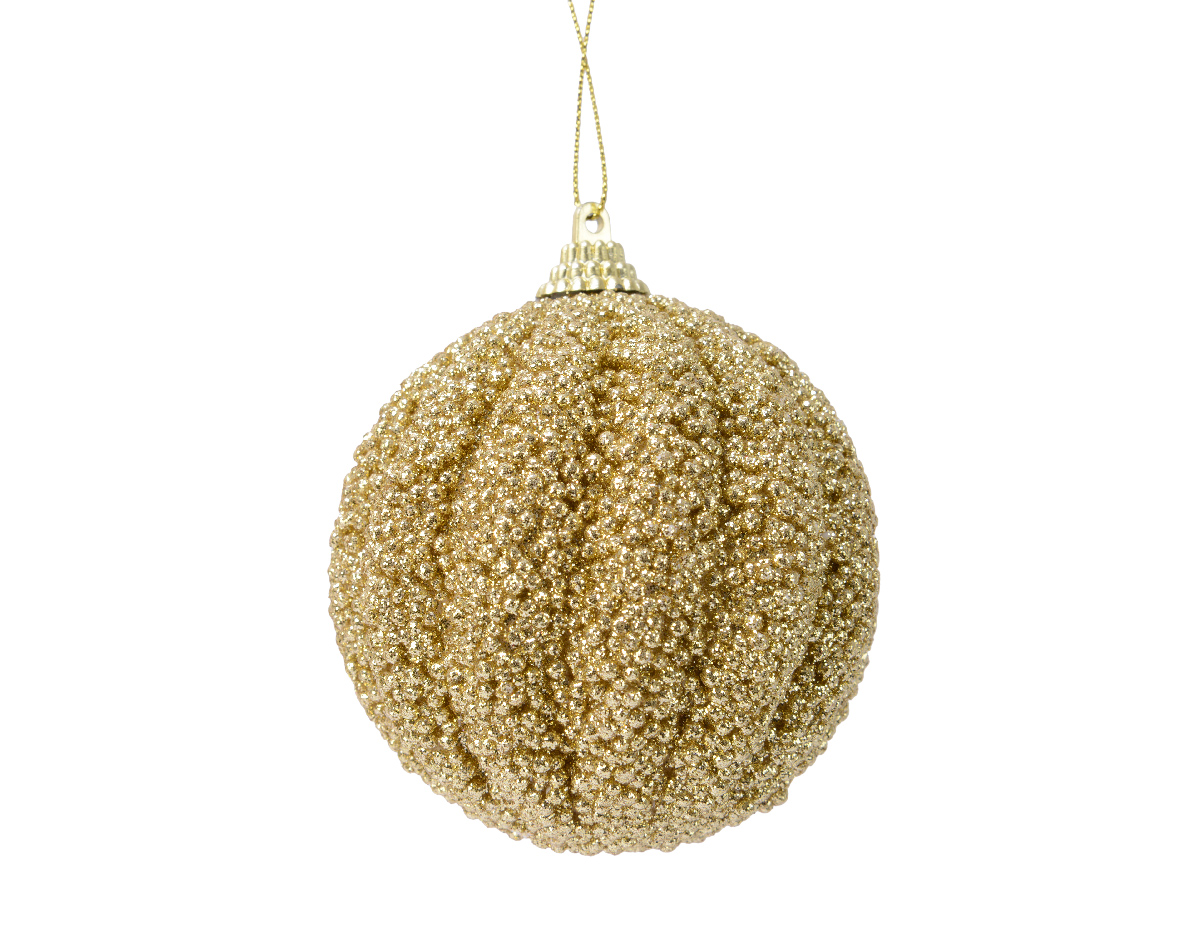 KSD Kerstbal foam d8cm licht goud - 