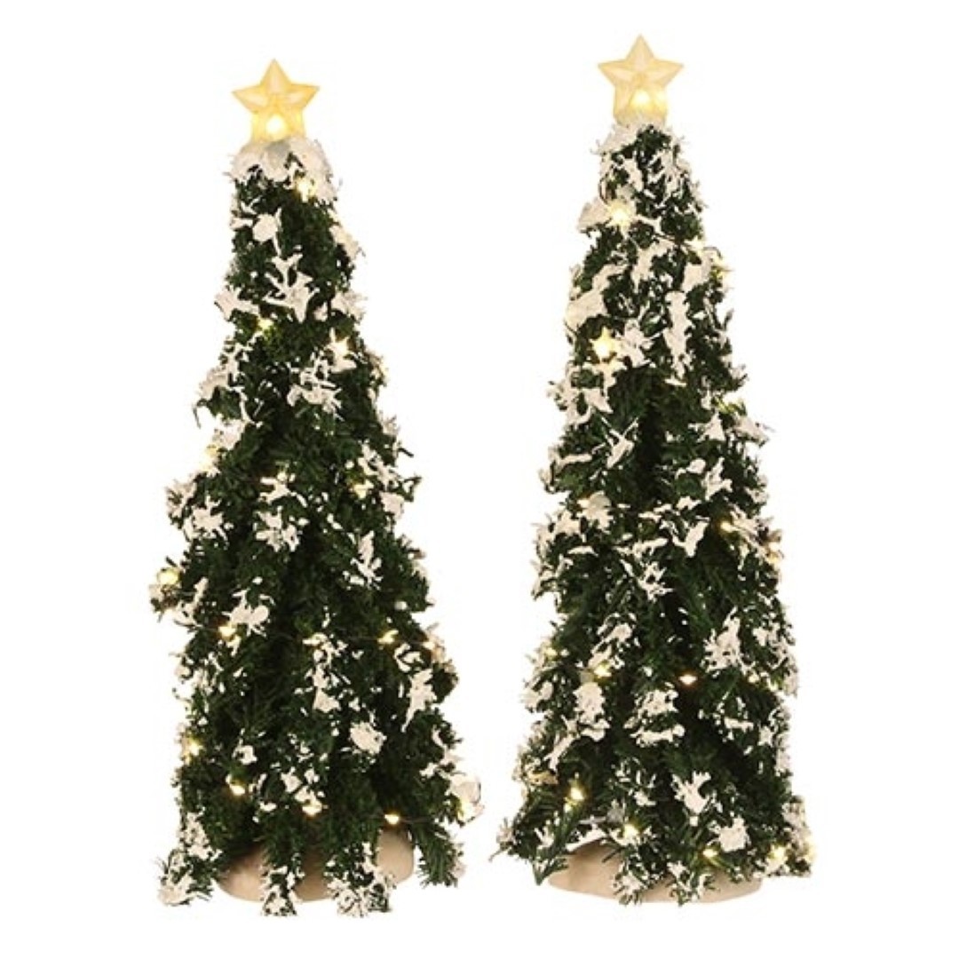 Luville Snowy Conifer With Lights 2 st. - 25x9 cm - 