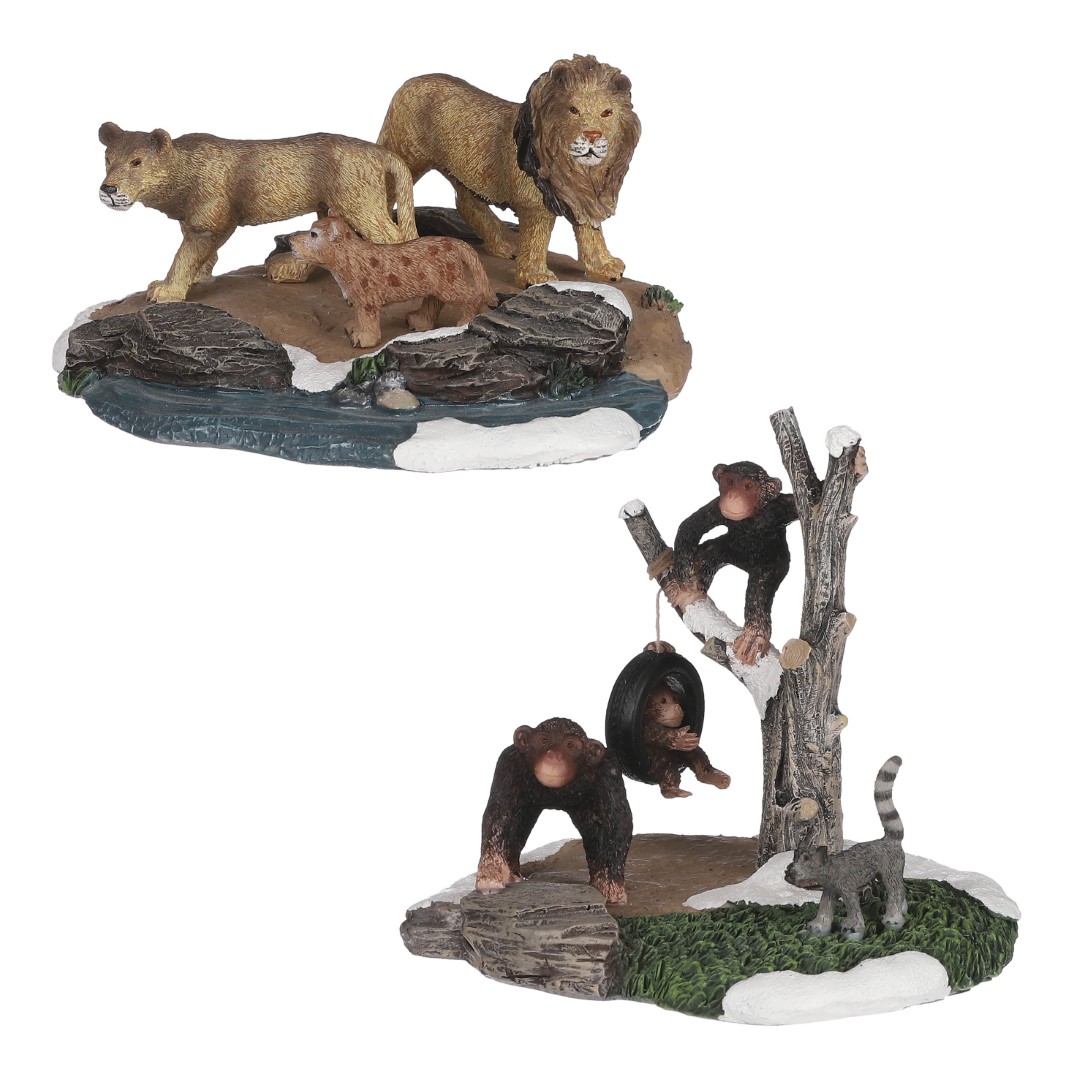 Luville Lion monkey 2 pieces - l13xw13,5xh10,5cm - 