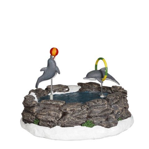 Luville Jumping dolphins battery operated - l22xb20xh15cm - 