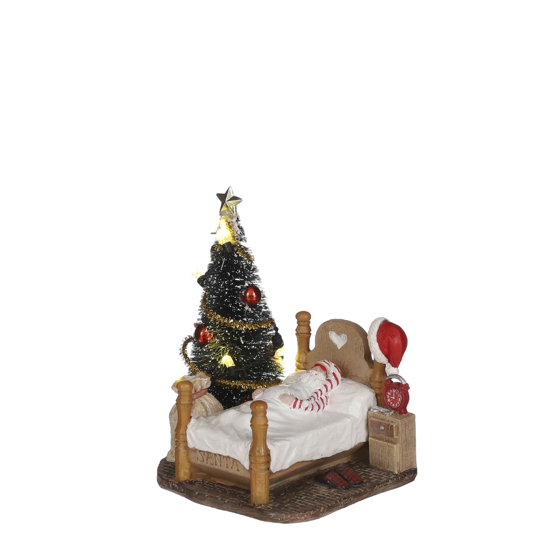 Luville Sleeping Santa battery operated - l9,5xw8xh10cm - 