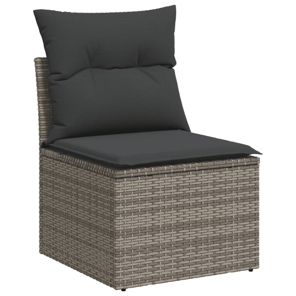 VidaXL 6-delige Loungeset met kussens poly rattan grijs