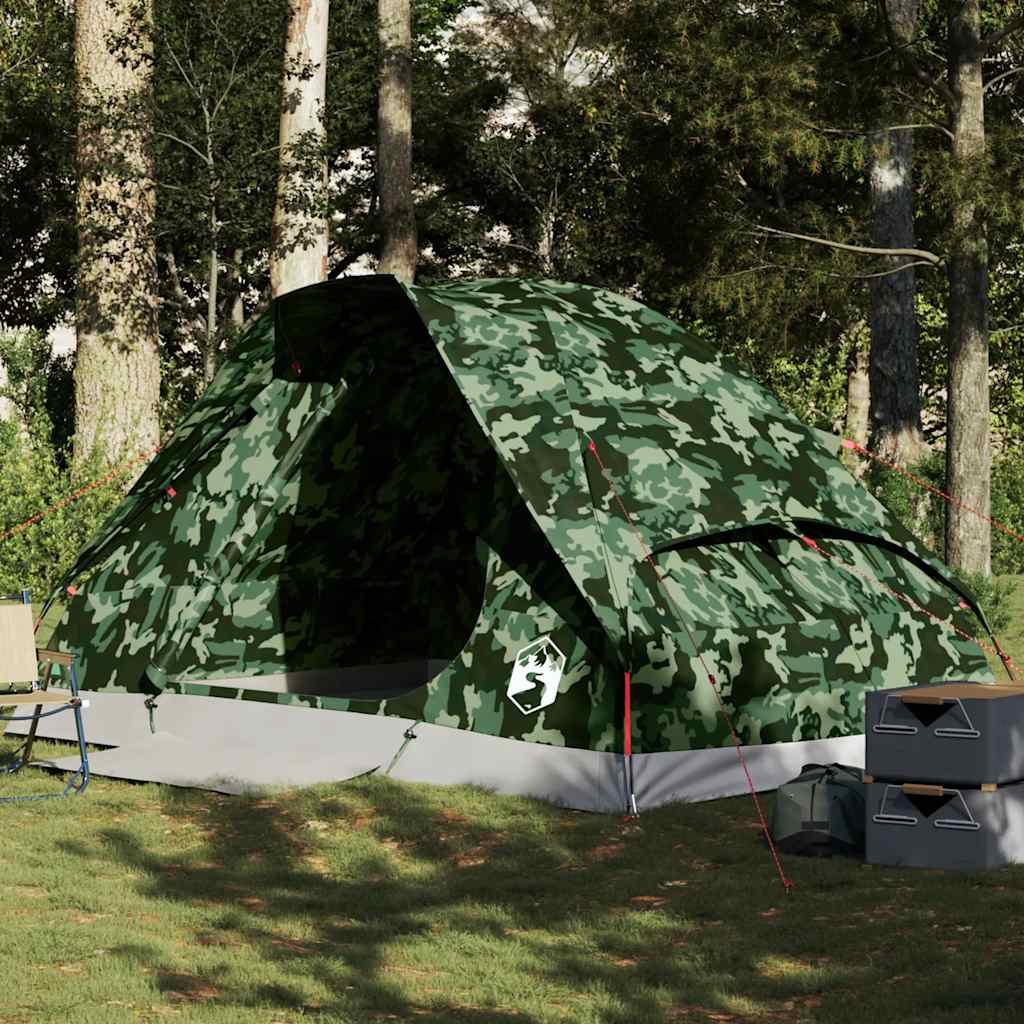 VidaXL Koepeltent 4-persoons waterdicht camouflage