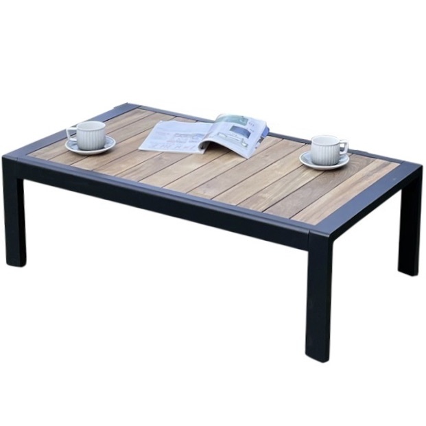 AVH-Collectie Kota lounge tuintafel aluminium antraciet 113x62xH38 cm teak blad