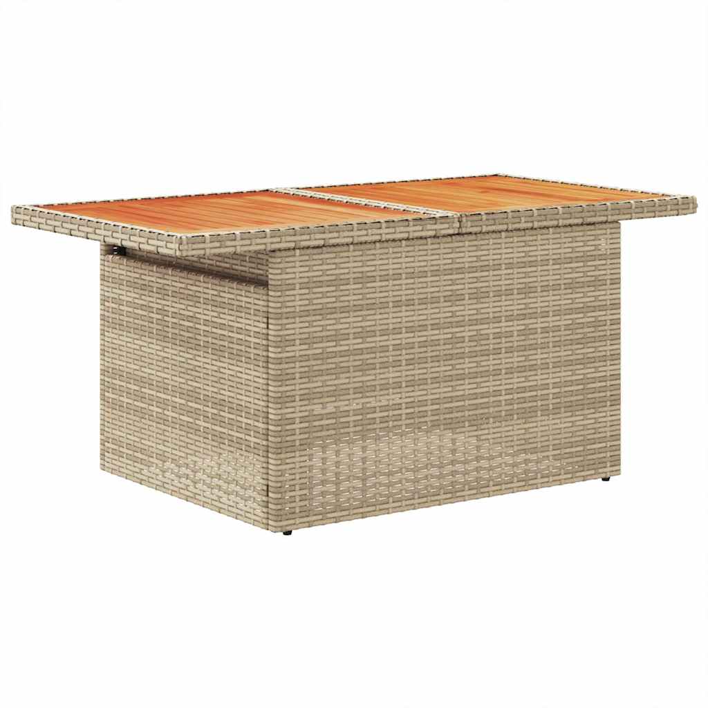 vidaXL 7-delige Loungeset met kussens poly rattan acacia beige