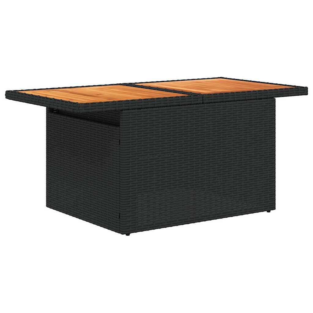 vidaXL 7-delige Loungeset met kussens poly rattan acacia zwart