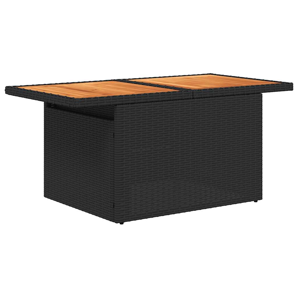 vidaXL 8-delige Loungeset met kussens poly rattan acacia zwart