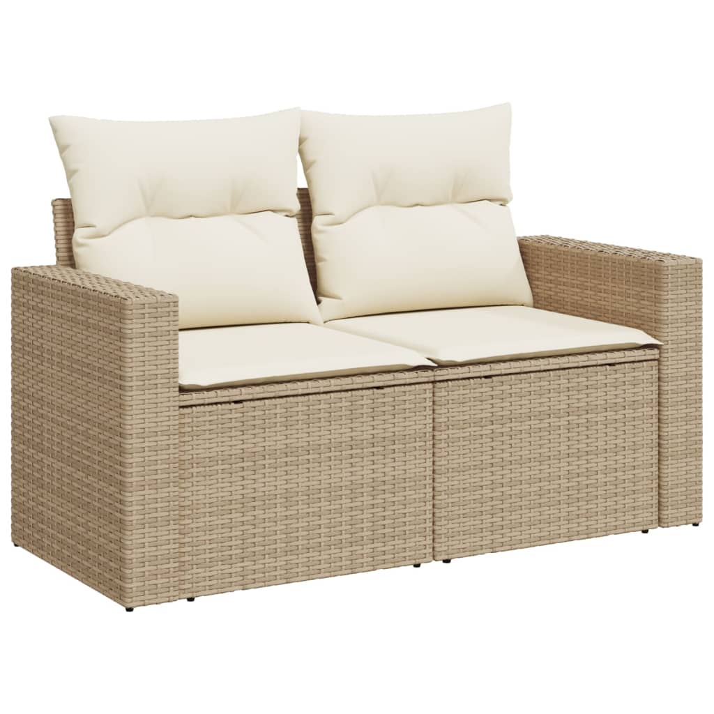 vidaXL 13-delige Loungeset met kussens poly rattan beige