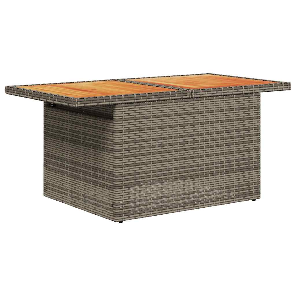 vidaXL 6-delige Loungeset met kussens poly rattan acacia grijs