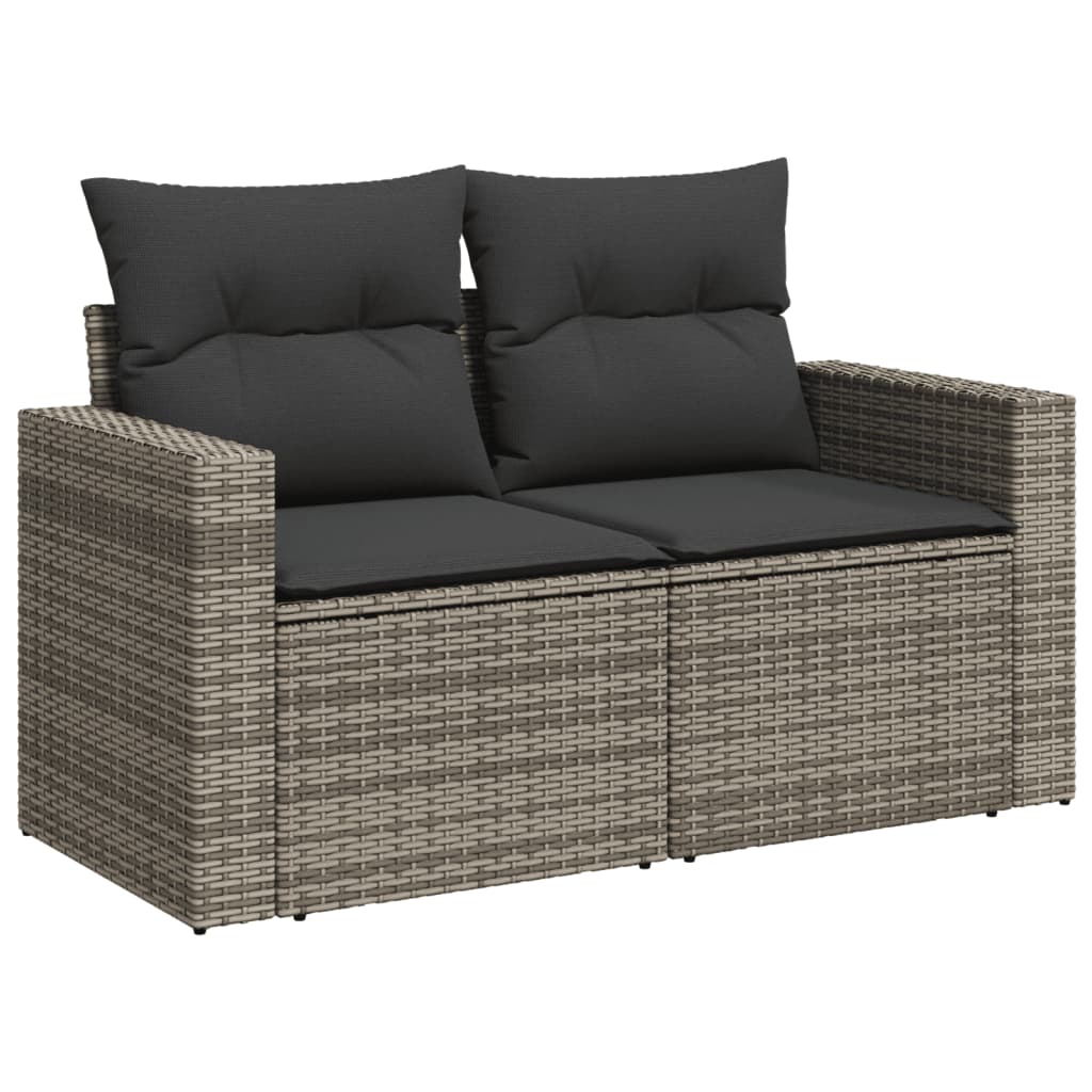 vidaXL 13-delige Loungeset met kussens poly rattan grijs