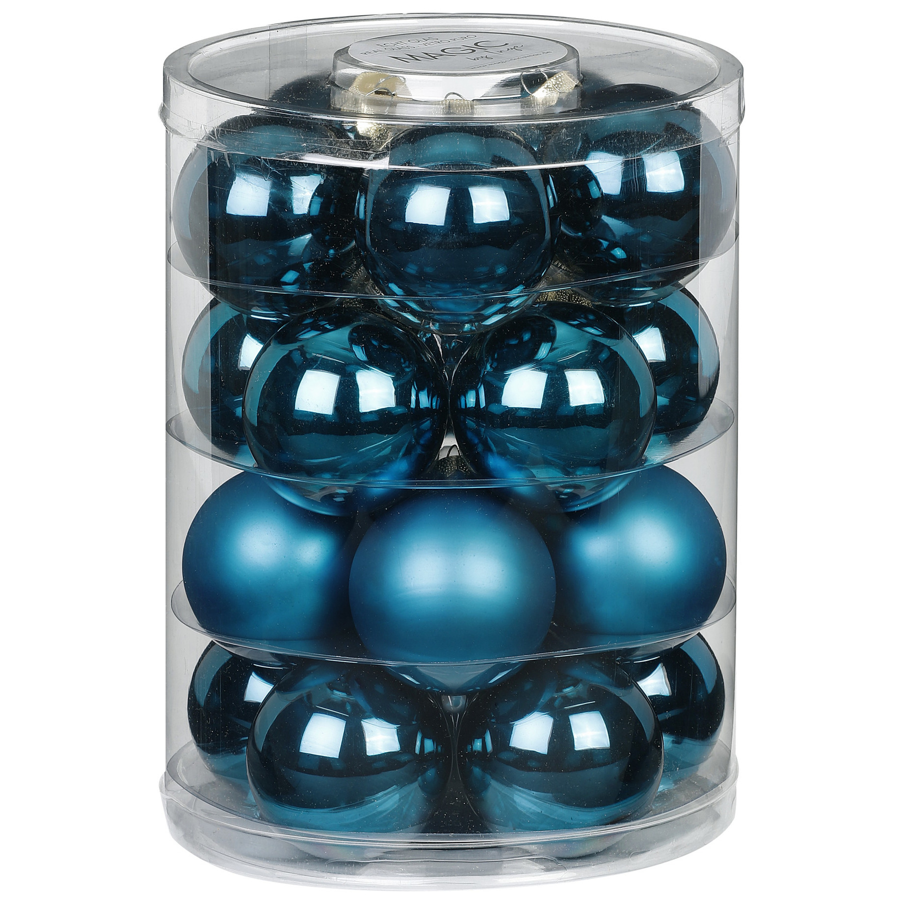 Christmas goods Inge  Kerstballen - 20x st - glas - blauw - 6 cm -