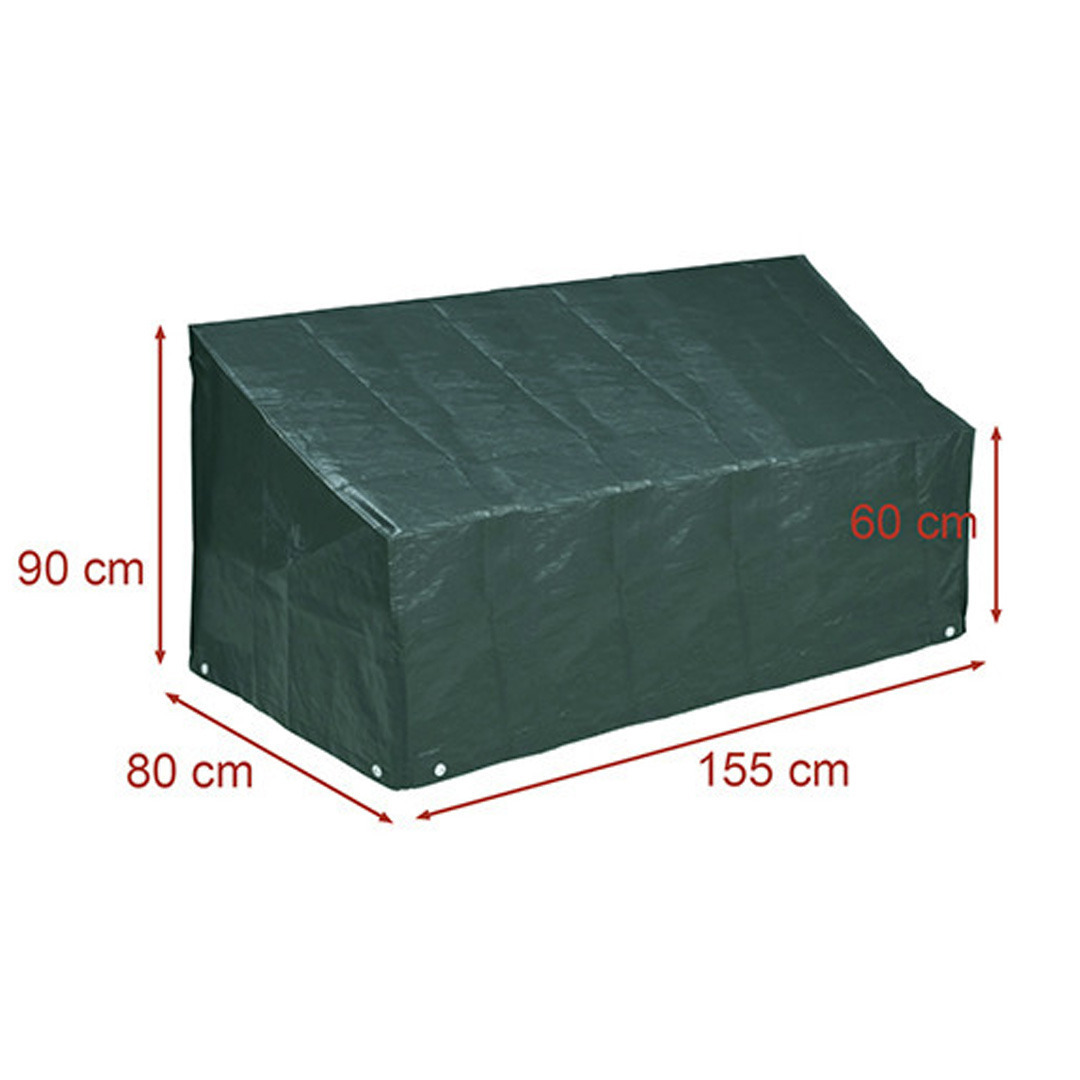 CM Buitenbank/tuinmeubel beschermhoes - groen - polyester - waterafstotend - 155 x 80 x 90  -