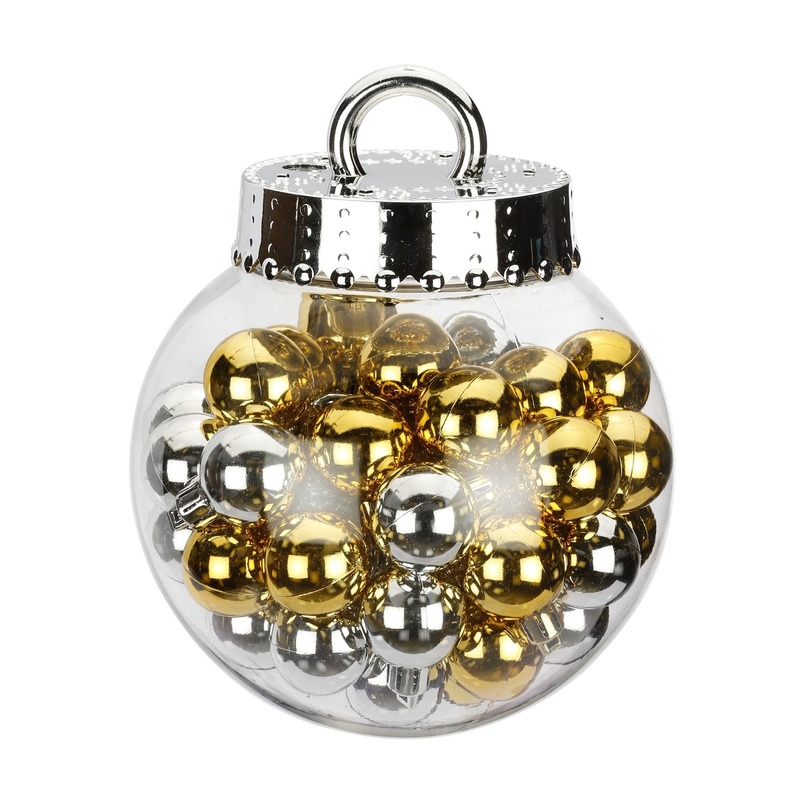 Christmas goods Inge Christmas Kerstballen - 50x - zilver - goud - D3 cm - kunststof -