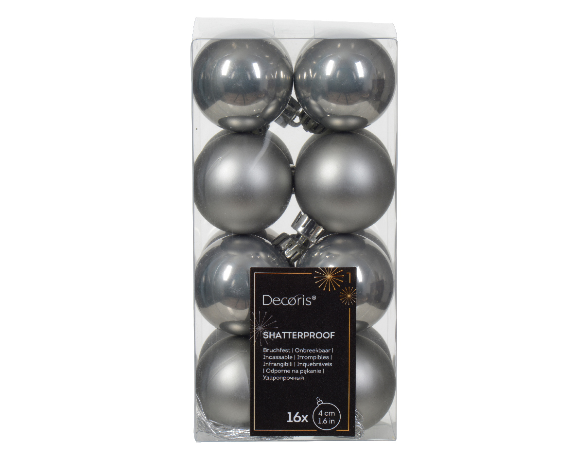 Decoris Kerstbal kunststof d4 cm mgrs 16st kerst - 