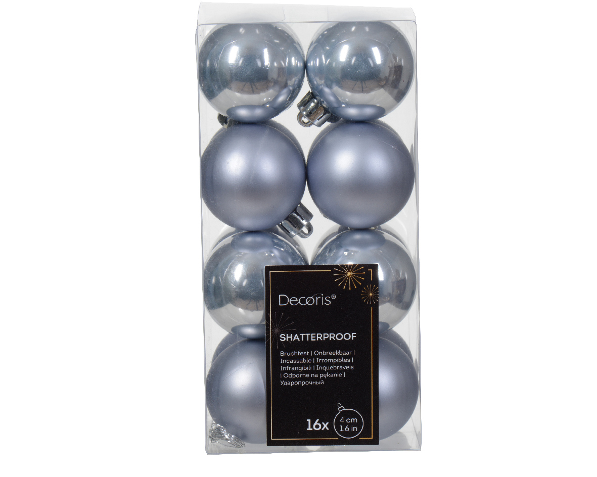 Decoris Kerstbal kunststof d4 cm mblw 16st kerst - 