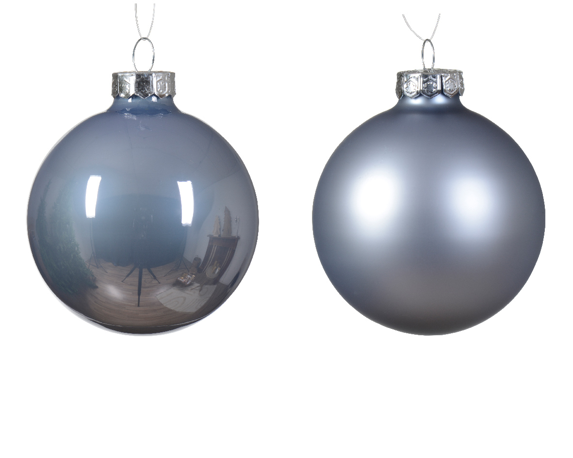 Decoris Kerstbal glas d7 cm mblw ass 8st kerst - 