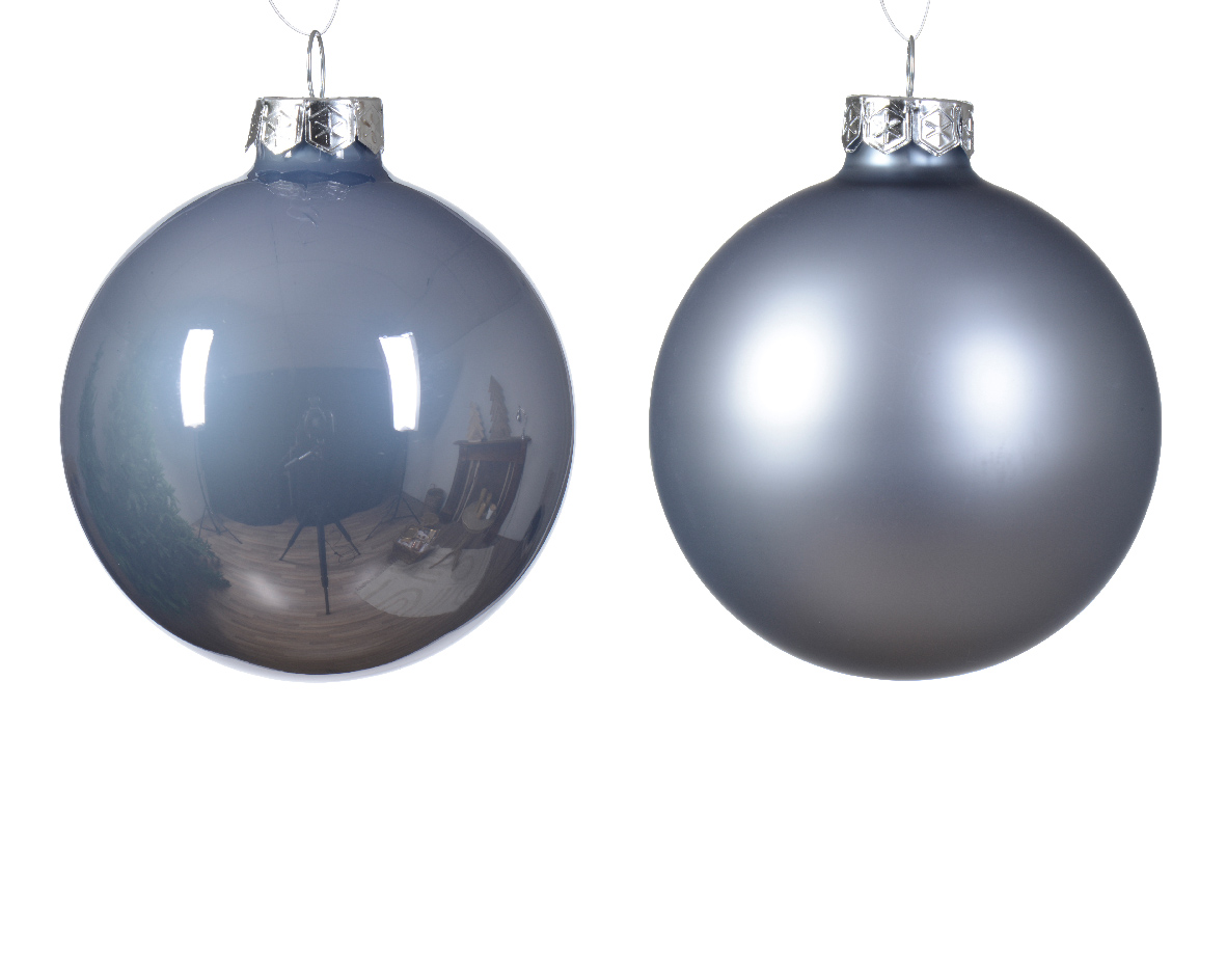 Decoris Kerstbal glas d8 cm mblw ass 6st kerst - 