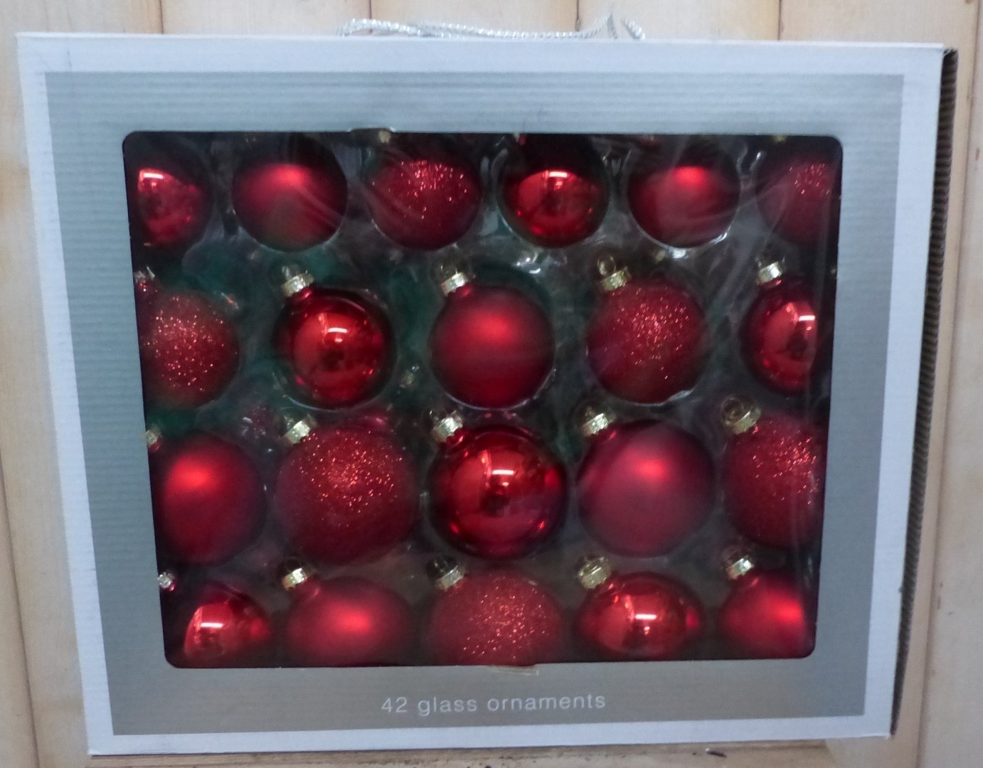 Warentuin Mix Kerstballen glas rood - 