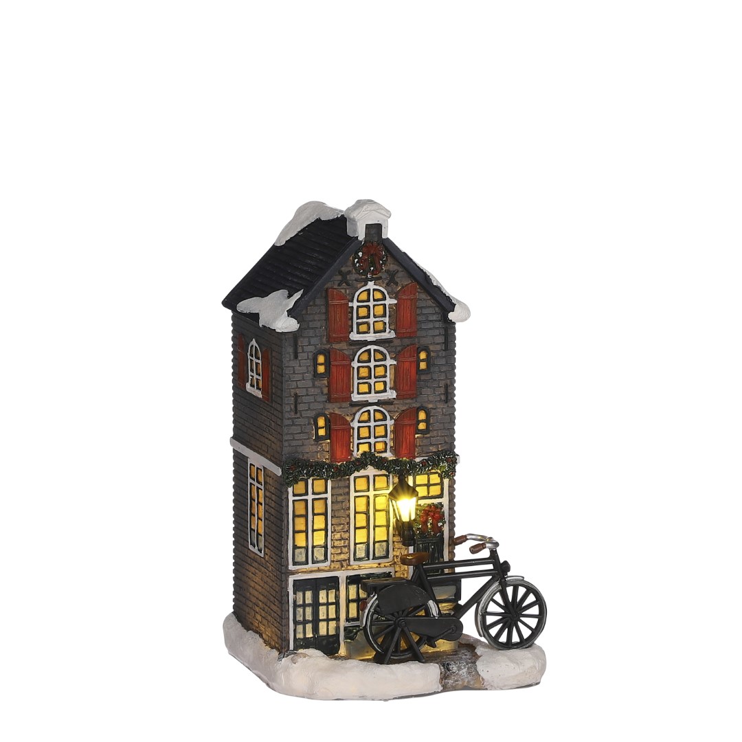 Luville Dutch canal house battery operated - l11xw9,5xh18,5cm - 