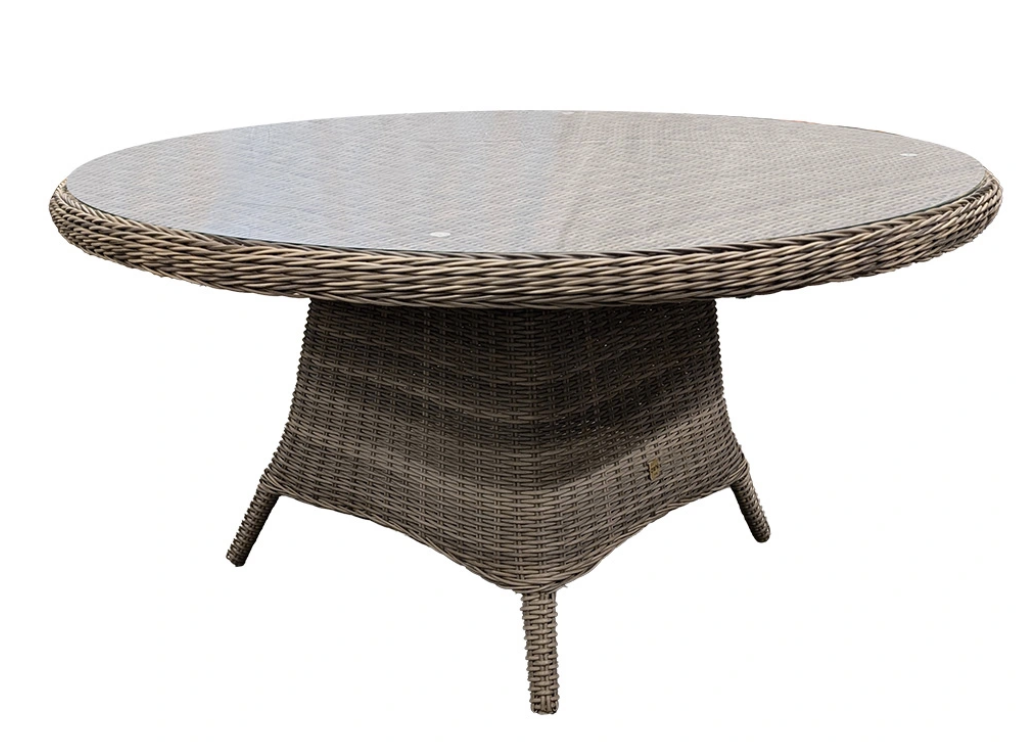 OWN Ferro Tafel 150cm incl. Lazy Susan Wicker HM36 (LZ apart verpakt) - 