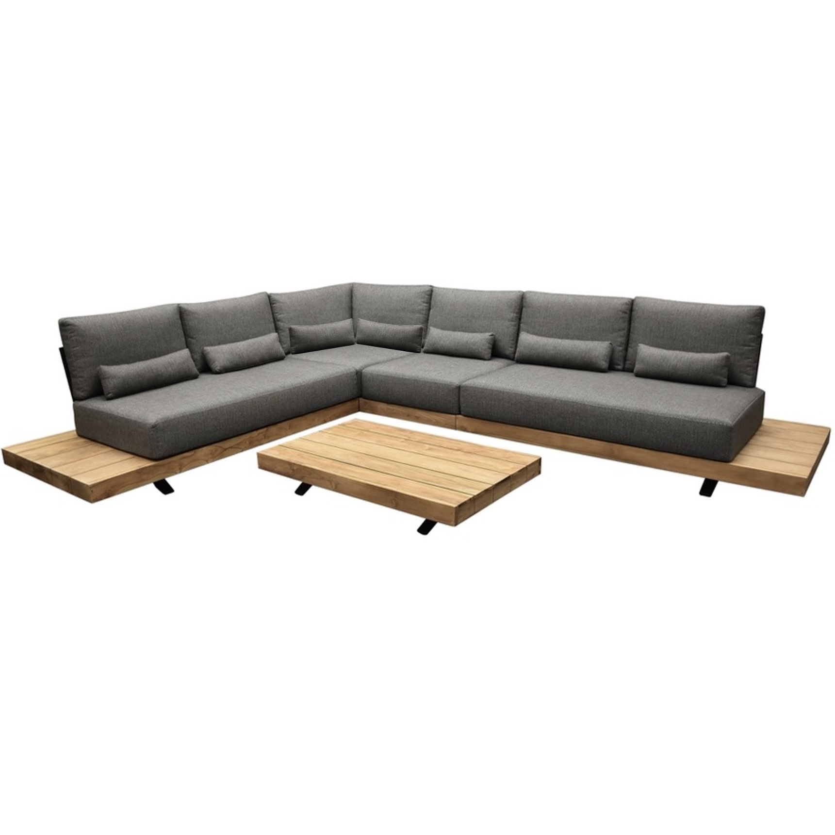 AVH-Collectie Showroommodel Robusto platform hoek loungeset 5 delig teak