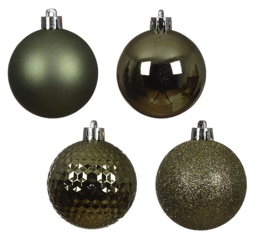 Decoris Kerstbal kunststof assorted rosemary green - 