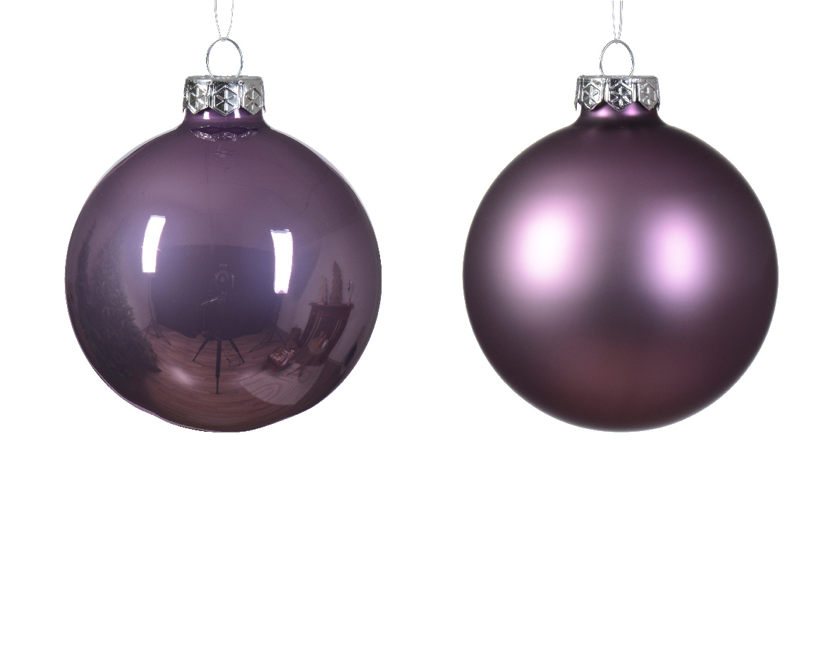 Decoris Kerstbal glas d8 cm klila ass 6st kerst - 