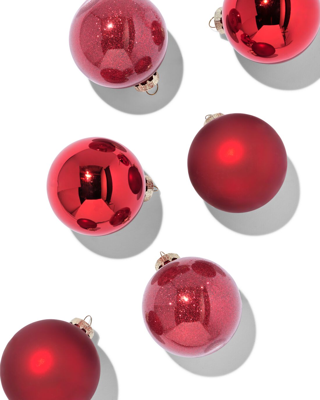 HEMA Set Kerstballen Rood - 6 Stuks (rood)