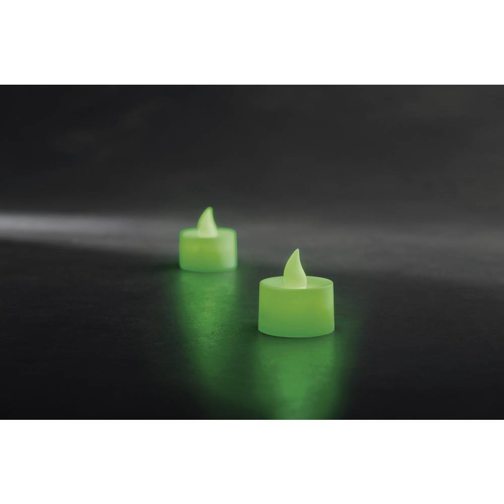 Konstsmide 1987-900 LED-theelicht Set van 2 stuks Groen Groen (Ø x h) 3.5 cm x 4 cm