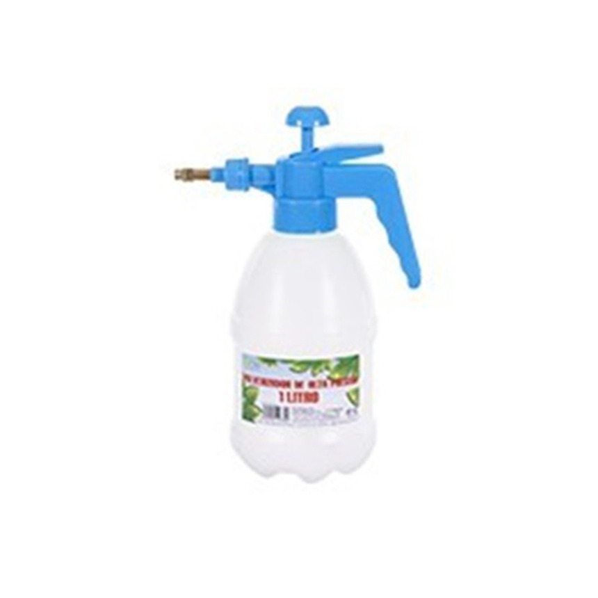 CM Plantenspuit met hoge druk sproeier/vernevelaar - kunststof - 1 liter - blauw/wit - 28  -