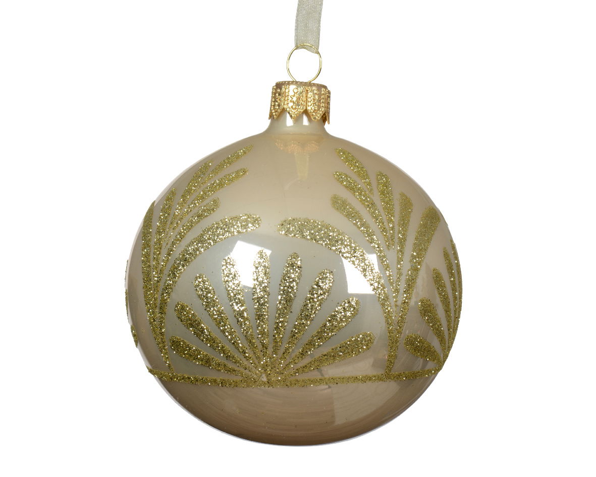 Decoris Kerstballen glas d8 cm parel X - 