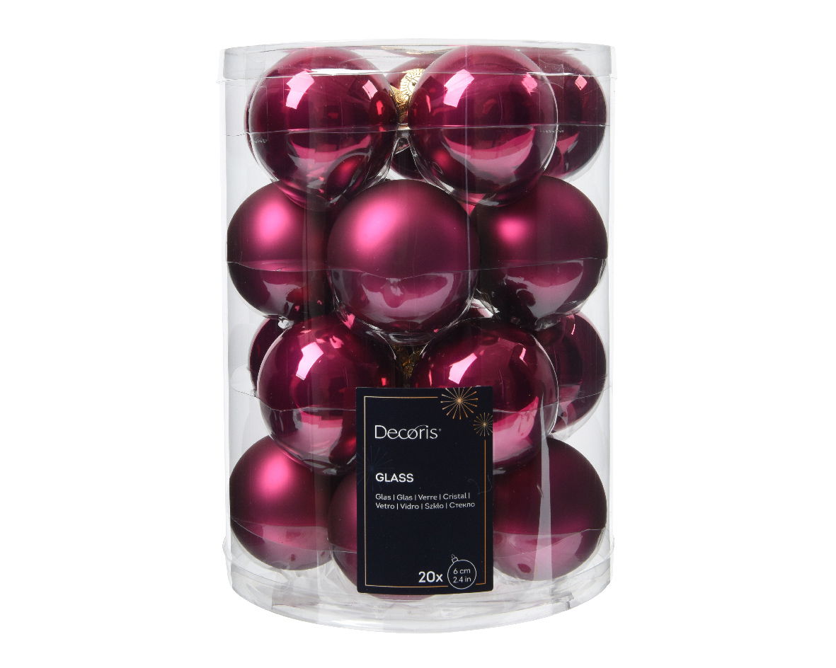 Decoris Kerstbal glas d6 cm groentappl 20st - 