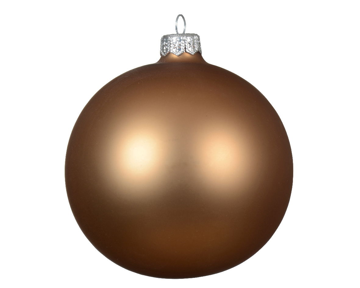 Decoris Kerstballen glas d10 cm pec.bruin 4st S - 