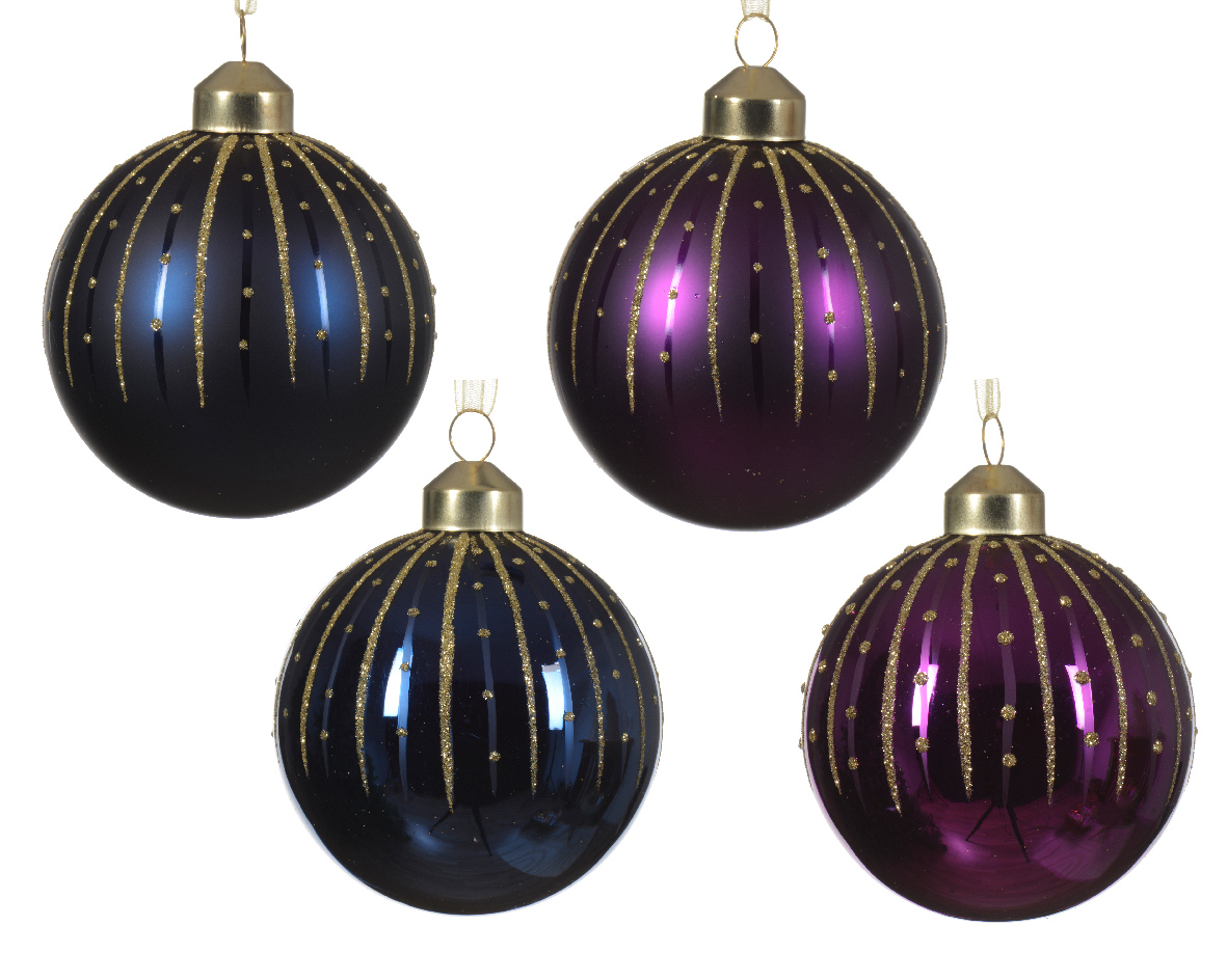 Decoris Kerstbal glas d8 cm a4 CCXXXI kerst - 