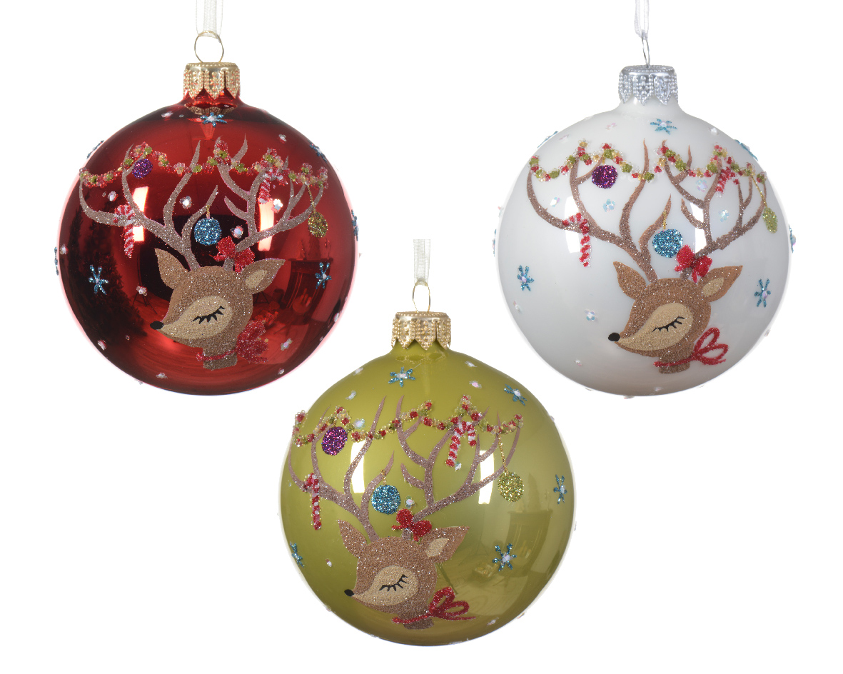 Decoris Kerstbal glas d8 cm a3 CLV kerst - 