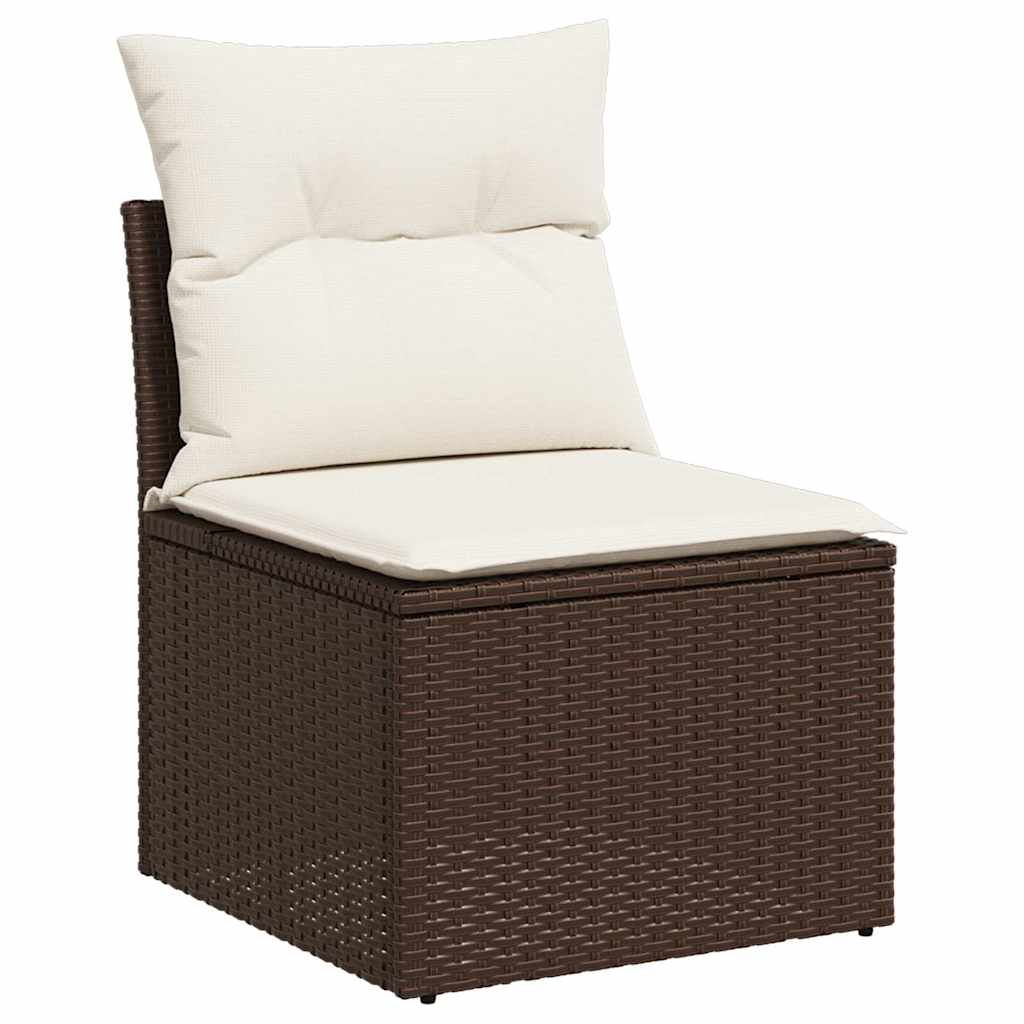 vidaXL 6-delige Loungeset met kussens poly rattan bruin