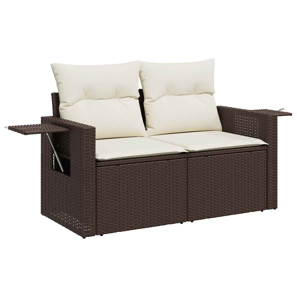 vidaXL 6-delige Loungeset met kussens poly rattan bruin