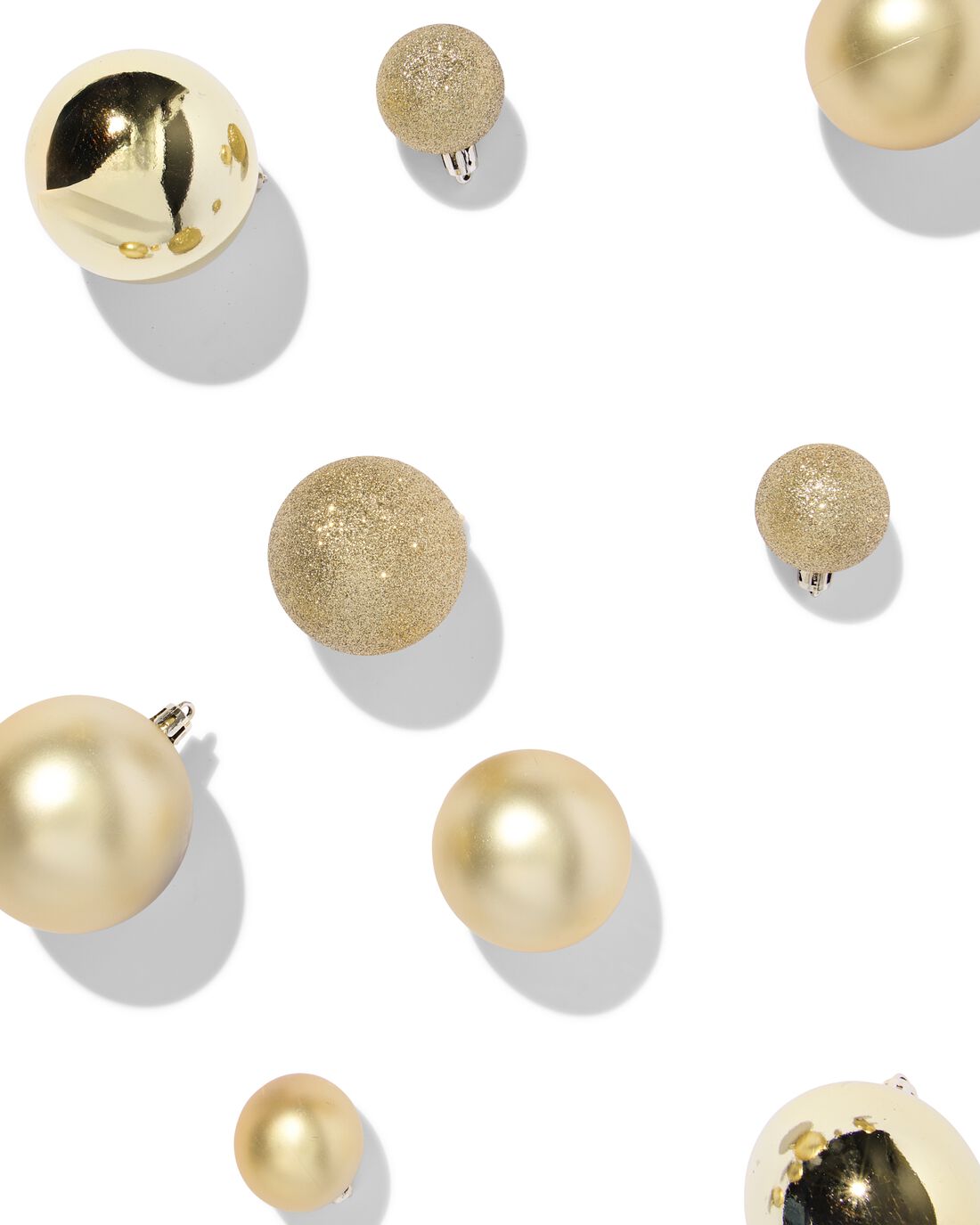 HEMA Set Plastic Kerstballen Goud - 44 Stuks (goud)