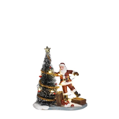 Luville Clumsy Santa battery operated - l9,5xb6xh10cm - 