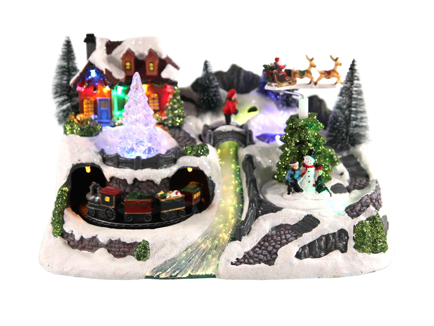 HIT Kerstdorp met beweging/muziek LED 30x19,5x18,5cm 3xAA - 