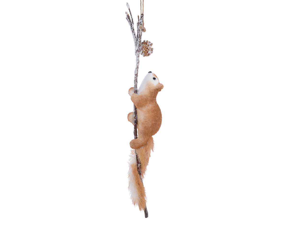 Decoris Eekhoorn foam hang l8b8h58 cm bruin - 