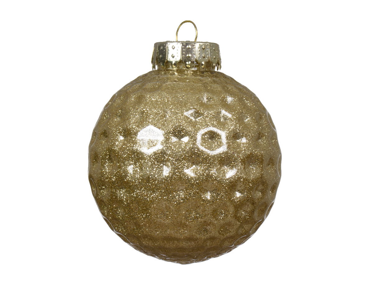 Decoris Kerstbal kunststof d8 cm licht goud I - 