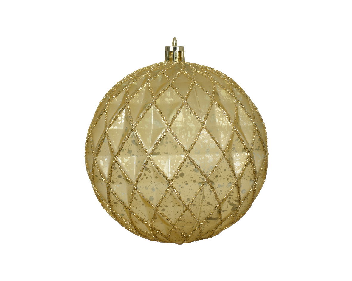 Decoris Kerstbal kunststof d10 cm antiek goud - 