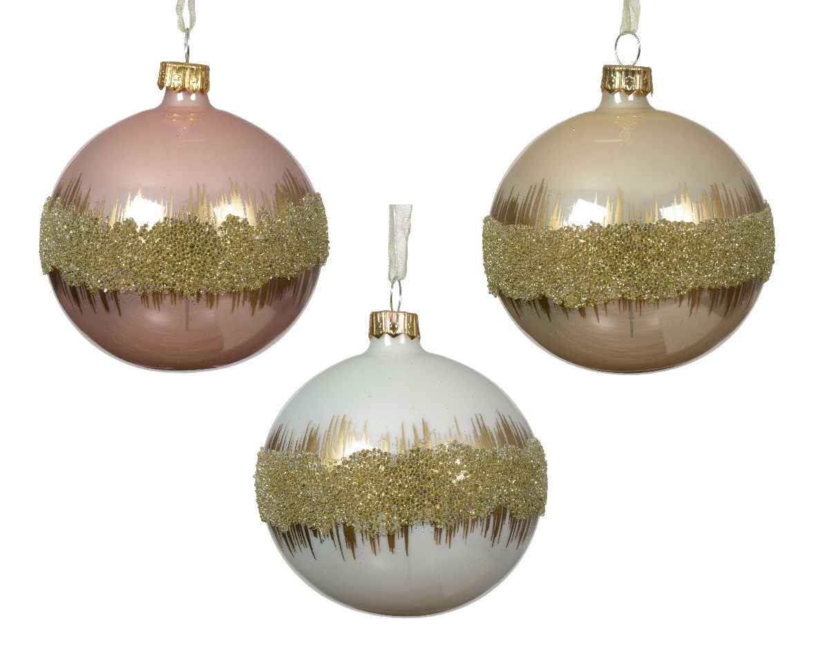 Decoris Kerstballen glas d8 cm a3 R - 