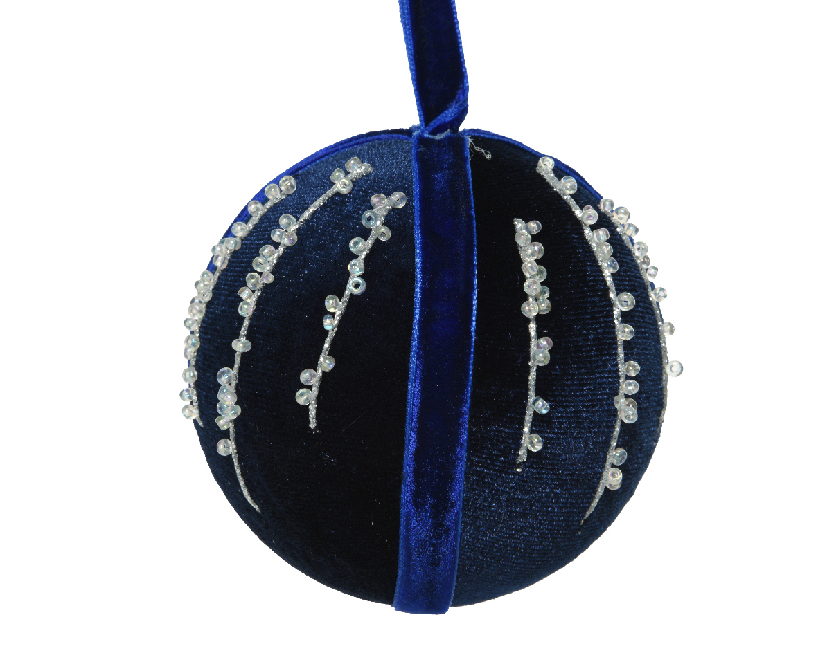 Decoris Kerstbal foam d8cm blauw - 