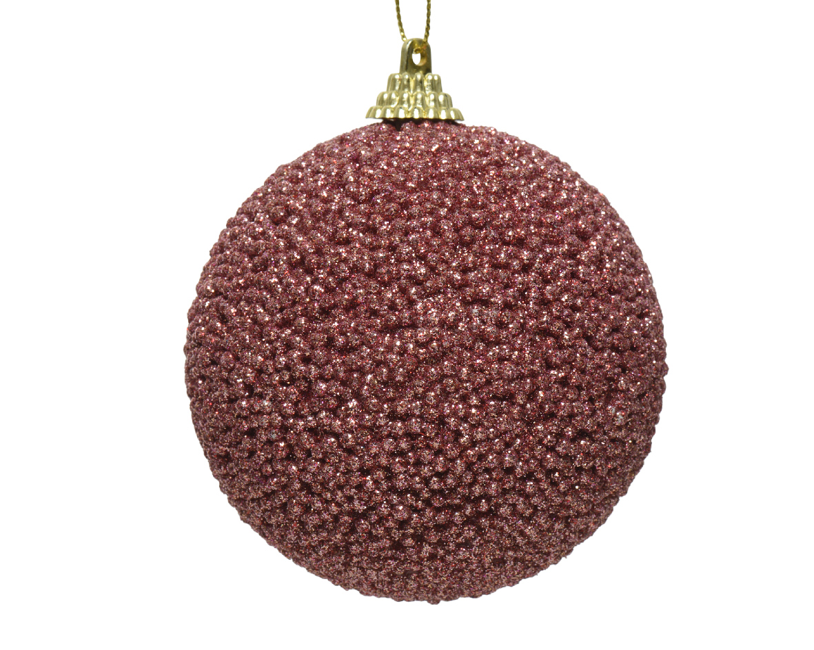 Decoris Kerstbal foam kraal d8 cm v.roze - 