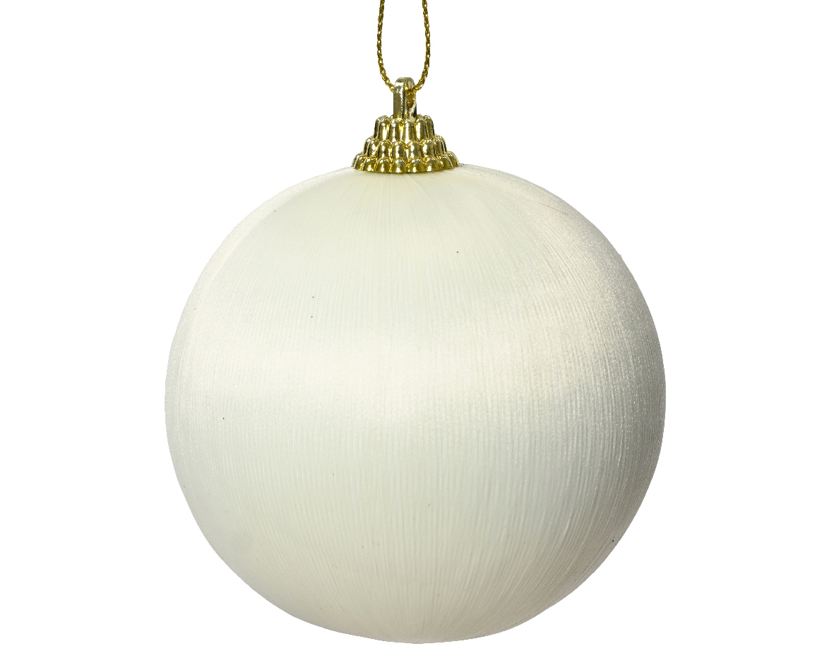 Decoris Kerstbal foam d8 cm wolwit I kerst - 